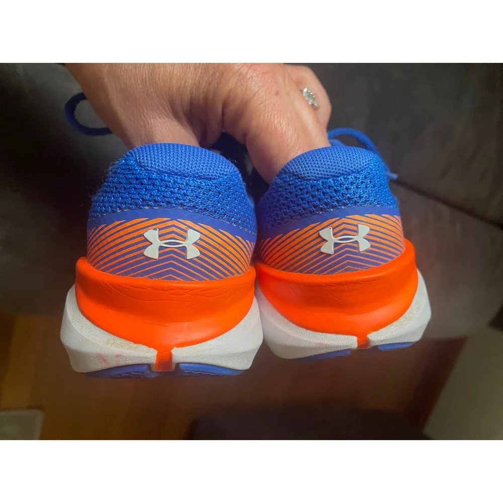 Under Armour Thrill 3 Blue Orange Kids Running Shoes 3019923-600 Size 3Y